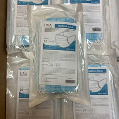 Clinical Level 1 Full Medical Surgical 3 Ply Premium Disposable Masks (5)10 mask packs for 50 Masks Total.