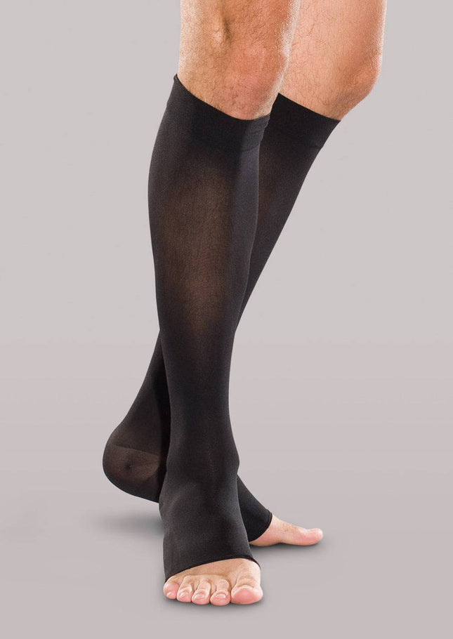 Therafirm Moderate Support Open-Toe Knee High Stockings.