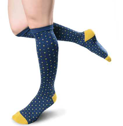 Jeba Knee-High Compression Socks Polka Dot Pattern.