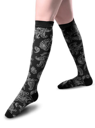 Jeba Knee-High Compression Socks Damask Pattern.