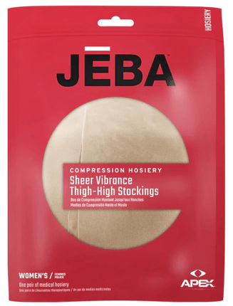 Jeba Sheer Thigh High Compression Hosiery.