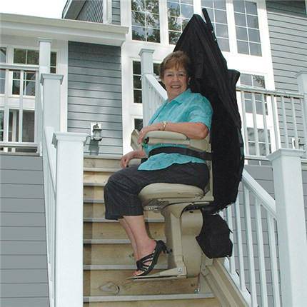 Refurbished Bruno Outdoor Elite Stairlift StairGlide Chair Outside.