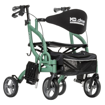 MD by Drive Medical Fusion 2 in 1 Rollator/Transport Chair