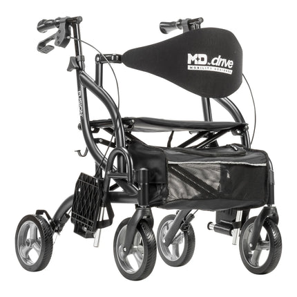 MD by Drive Medical Fusion 2 in 1 Rollator/Transport Chair