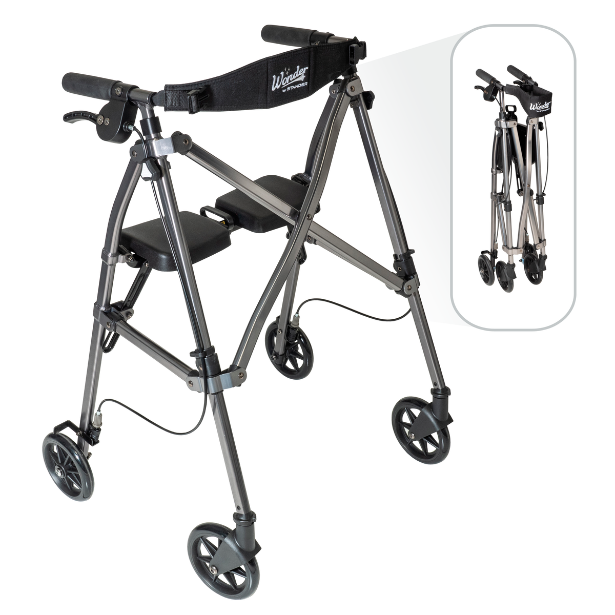 Space Saver Rollator - Black Walnut