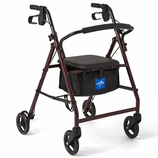 Guardian by Medline Steel rollator with 8" wheels.