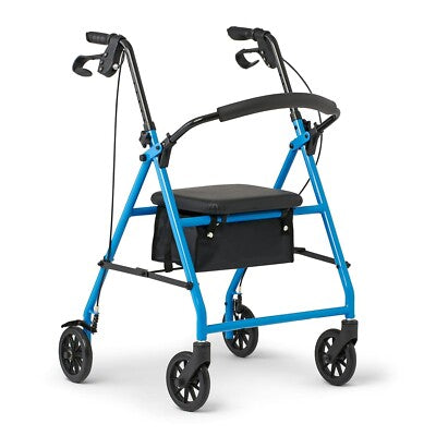 Guardian by Medline Basic Steel rollator with 8' wheels Light Blue