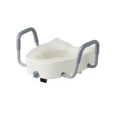 GUARDIAN RAISED TOILE5 SEAT WITH LOCK AND ADJUSTABLE ARMS***For Elongated toilets