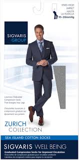SIGVARIS: ZURICH COLLECTION SEA ISLAND COTTON SOCKS 15-20MMHG (MENS)