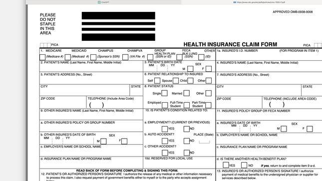 Universal Insurance Form.
