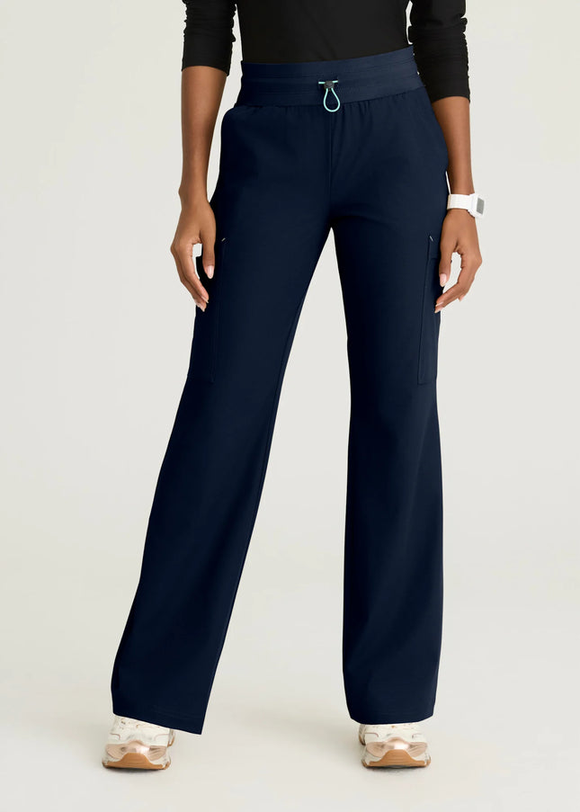 5-Pocket Knit Waistband Fit and Flare Pant NAVY