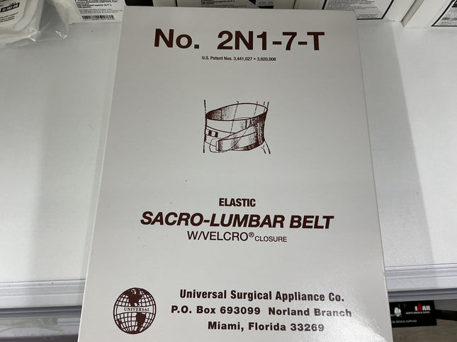 No. 2N1-7-T Sacro-Lumbar Belt XSMALL