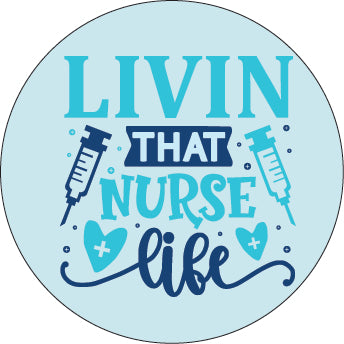 Livin that Nurse Life - Cutieful Button Cap Badge Reel
