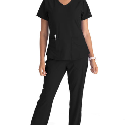 BREEZE TOP STYLE NUMBER:SK101 3PKT V-NECK BLACK