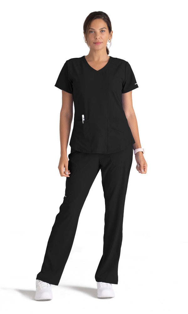 BREEZE TOP STYLE NUMBER:SK101 3PKT V-NECK BLACK