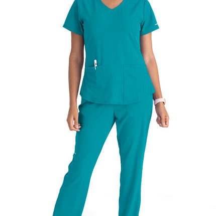 BREEZE TOP STYLE NUMBER:SK101 3PKT V-NECK TEAL