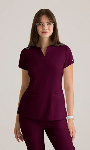 COAST TOP STYLE NUMBER:SKT259 BANDED COLLAR V-PLKT WINE