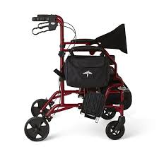 Medline Transport Chair/Rollator RED