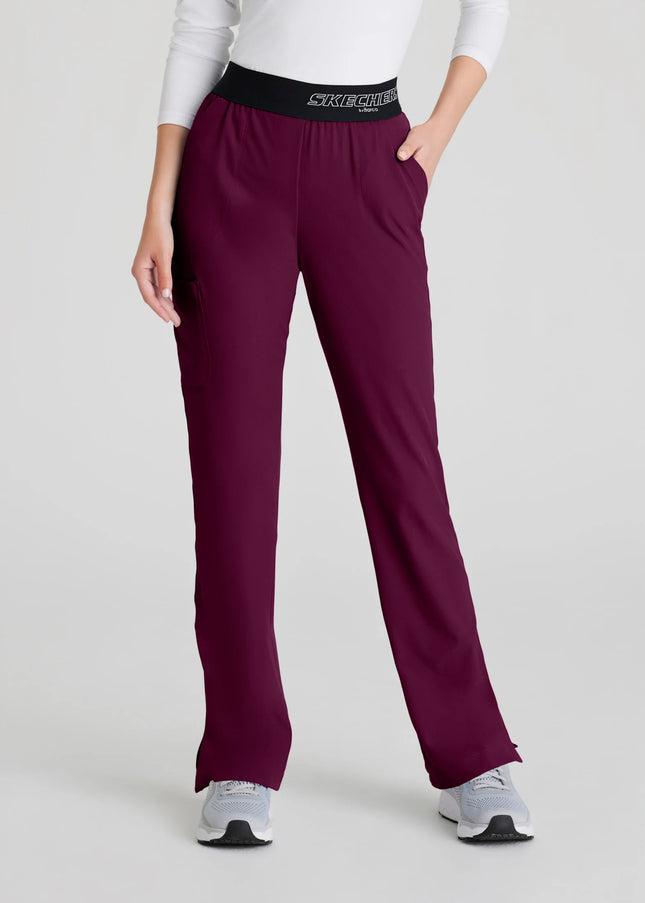 Breeze 3-Pocket Mid-Rise Straight Leg Scrub Pant WINE