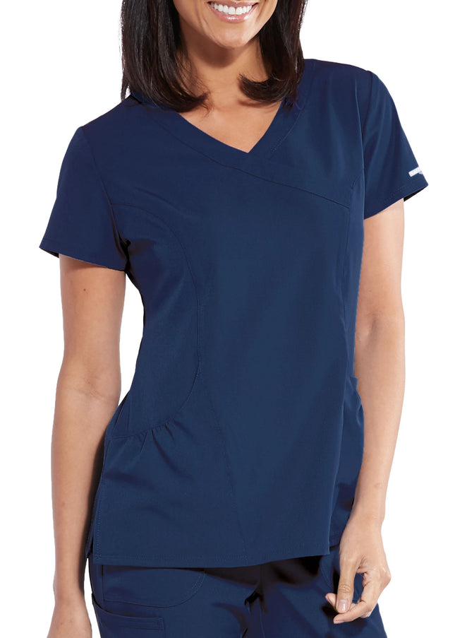 Charge 3-Pocket Crossover Scrub Top NAVY
