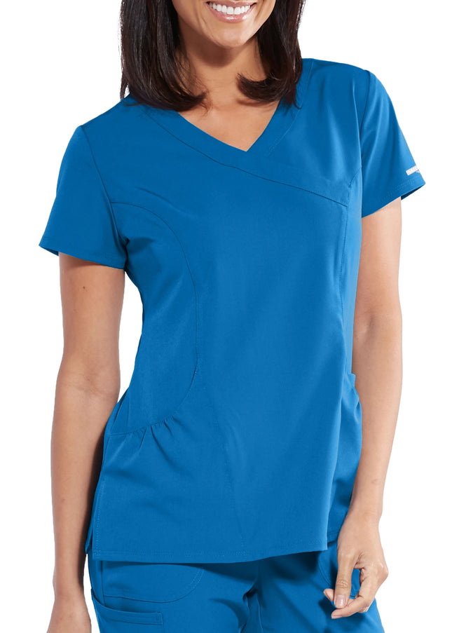 Charge 3-Pocket Crossover Scrub Top NEW ROYAL