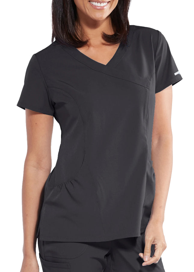 Charge 3-Pocket Crossover Scrub Top PEWT