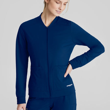 Skechers Slip-Ins Contour 3-Pocket Zip-Front Warm-Up Jacket NAVY