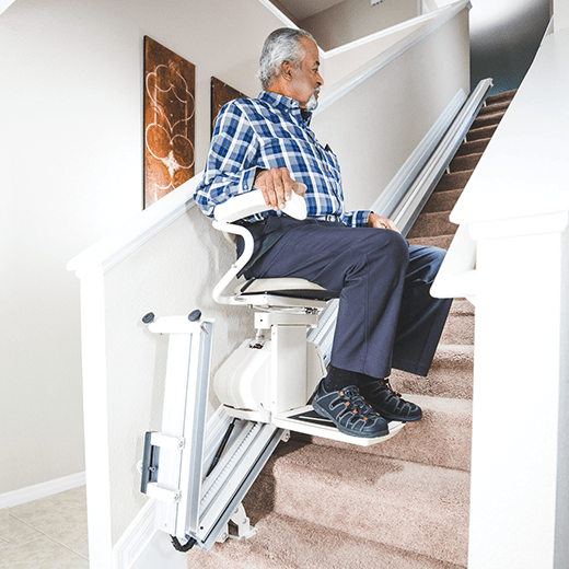 Stairlift Rental with bottom Folding Rail for your stairs 3 Months Then $195/mo after $1395/3 Month Rental.