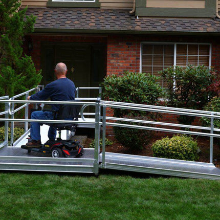 USED EZ Access Solid Aluminum Handicap Ramp with Professional Installation - USA Medical Supply 
