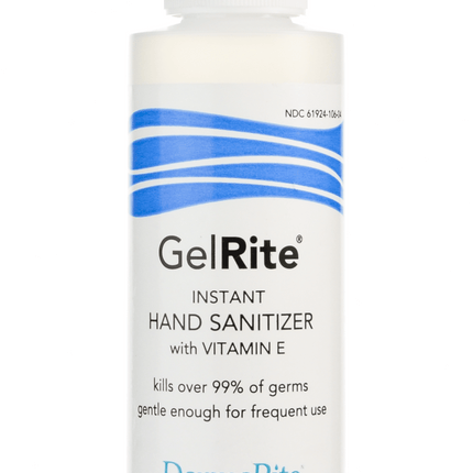 Hand Sanitizer 4oz Bottle Gel Rite with Vitamin E Kills 99.9% of germs Dermarite - Footit Medical, CPAP, Stairlift, Orthotic, Prosthetic, & Mobility Supply