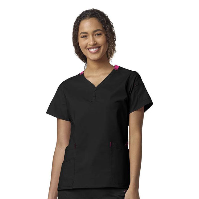 Friendship Women's Henley Scrub Top.