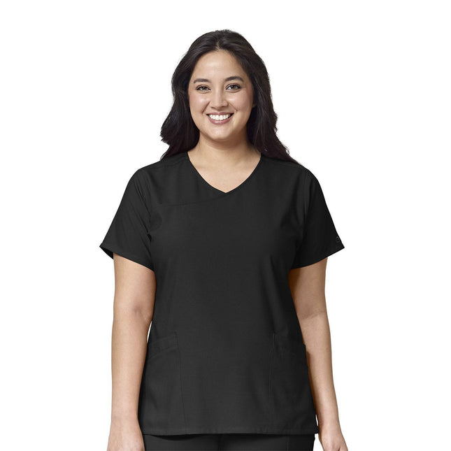 Women's Y-Neck Wrap Scrub Top.
