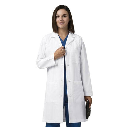 WonderWink Women's Long Lab Coat in White - USA Medical Supply 