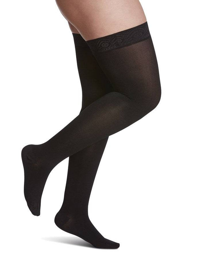 Sigvaris Unisex Opaque Thigh-High with Grip-Top.