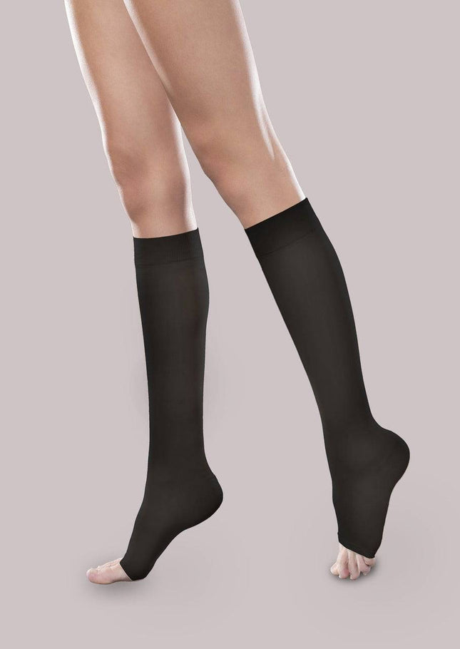 Therafirm Sheer Ease Women's Open-Toe Firm Support Knee High.