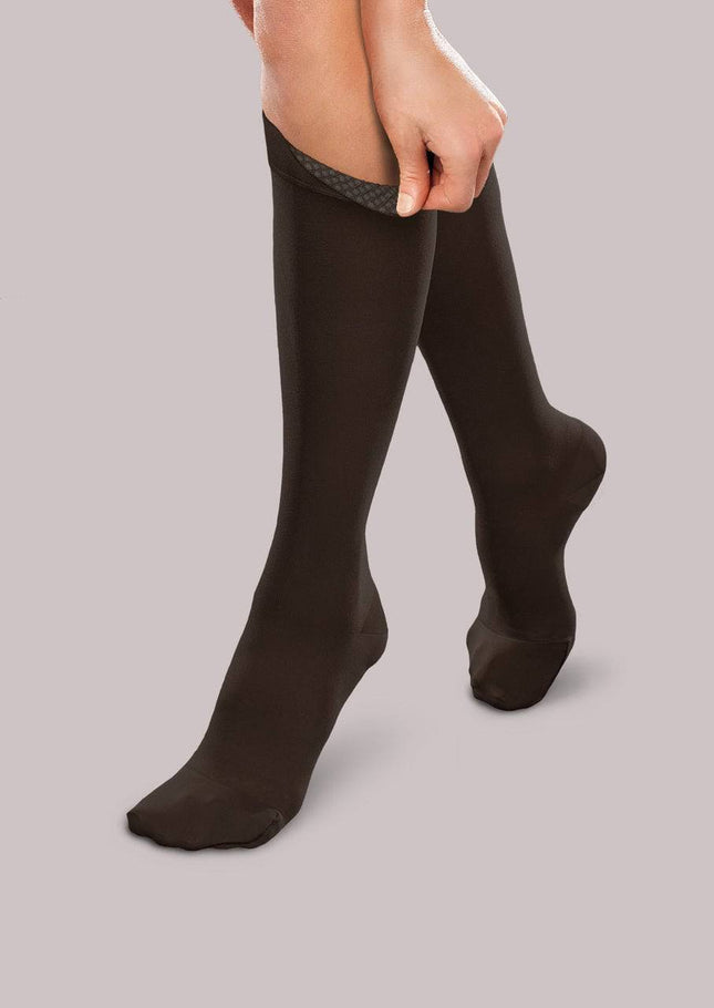 Therafirm Ease Opaque Unisex Firm Support Knee High With Silicone Dot Band.