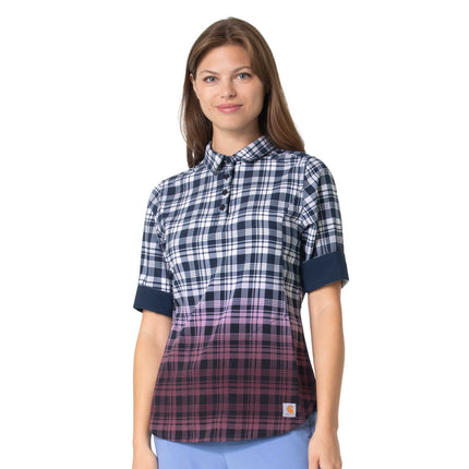 Women's Print Collared Scrub Shirt - USA Medical Supply 