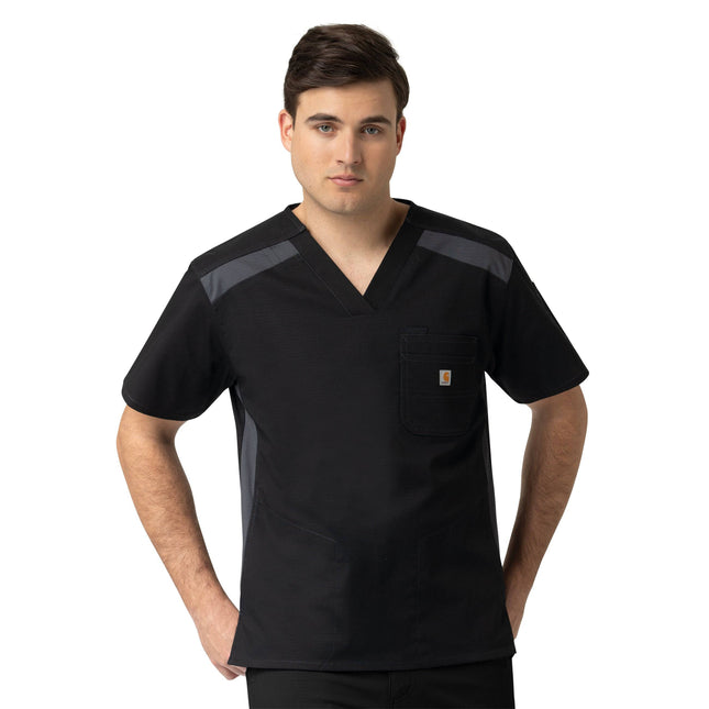 2-Tone Slim Fit V-Neck Top.