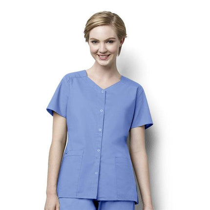WonderWink WonderWORK Women's Short Sleeve Snap Jacket - Extra Size - USA Medical Supply 