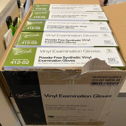Case of 10 Boxes X 100 Gloves = 1000 Vinyl Non-Sterile Gloves Powder Free Small Medium Large XLarge - Footit Medical, CPAP, Stairlift, Orthotic, Prosthetic, & Mobility Supply