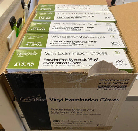 Case of 10 Boxes X 100 Gloves = 1000 Vinyl Non-Sterile Gloves Powder Free Small Medium Large XLarge - Footit Medical, CPAP, Stairlift, Orthotic, Prosthetic, & Mobility Supply