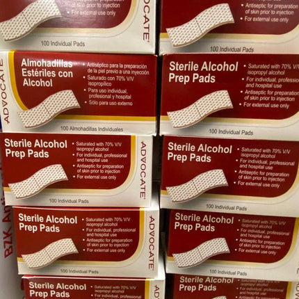 Sterile Prep 70% Alcohol Pads Bulk 10 units 100 Individual Pads is 1000 total pad - Footit Medical, CPAP, Stairlift, Orthotic, Prosthetic, & Mobility Supply