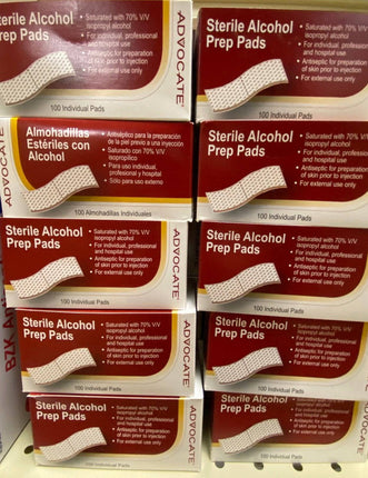 Sterile Prep 70% Alcohol Pads Bulk 10 units 100 Individual Pads is 1000 total pad - Footit Medical, CPAP, Stairlift, Orthotic, Prosthetic, & Mobility Supply