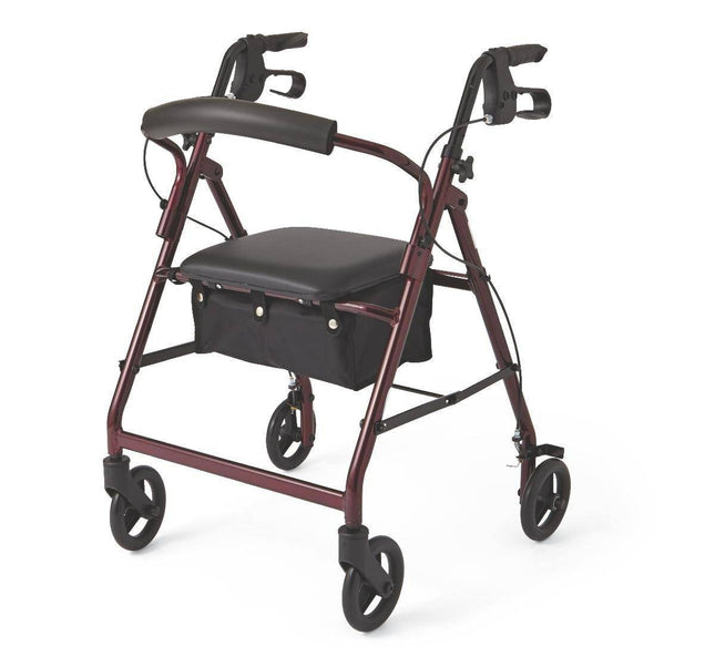 Basic Rollator 4 Wheels Mobility - Footit Medical, CPAP, Stairlift, Orthotic, Prosthetic, & Mobility Supply