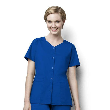 WonderWink WonderWORK Women's Short Sleeve Snap Jacket - USA Medical Supply 