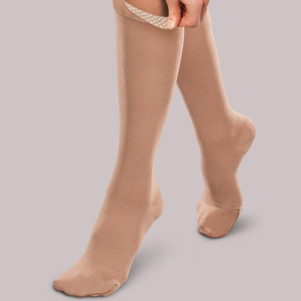 Therafirm Ease Opaque Unisex Firm Support Knee High With Silicone Dot Band - USA Medical Supply 