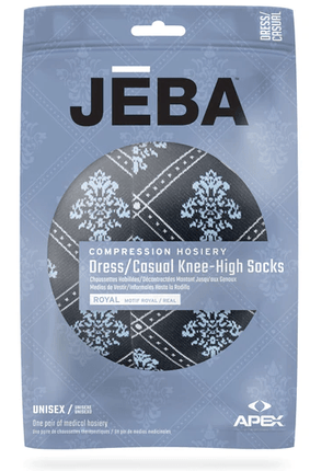 Jeba Knee-High Compression Socks Royal Pattern - USA Medical Supply