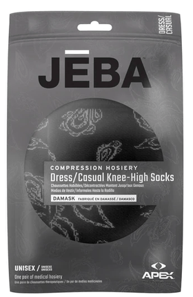 Jeba Knee-High Compression Socks Damask Pattern - USA Medical Supply