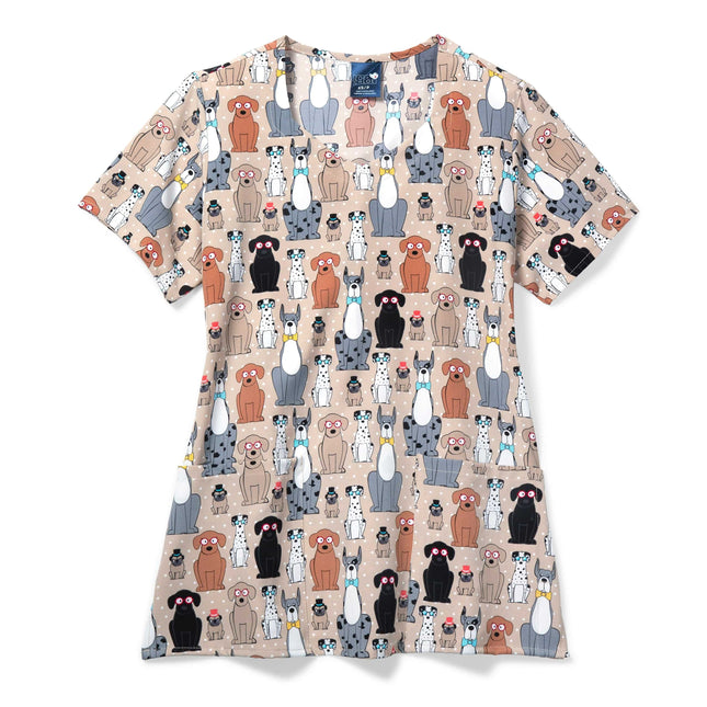 Poly Diamond Neck Scrub Top.