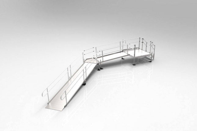 EZ Access 25FT-30FT Handicap Ramp, 1 Platform Turn, & Installation ADA Compliant - Footit Medical, CPAP, Stairlift, Orthotic, Prosthetic, & Mobility Supply